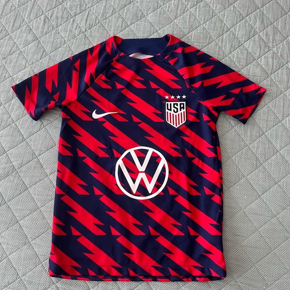 Nike Dynamic Red and Blue Soccer Jersey
